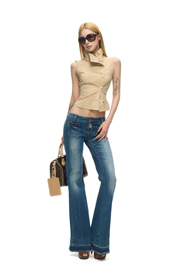 Sculpted High Neck Vest