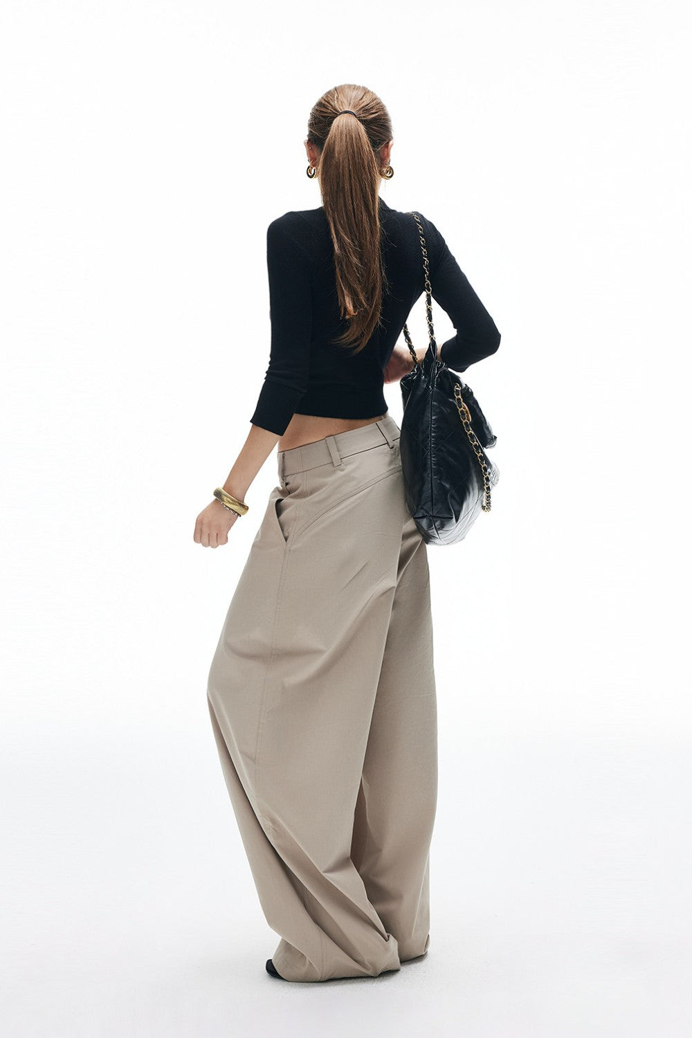 Lena Cropped V-Knit Sweater