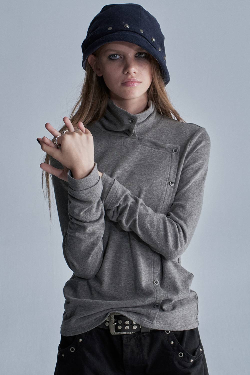 Asymmetric High Neck Top