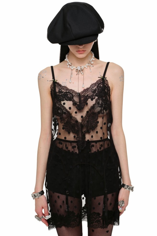 Sheer Polka Slip Dress