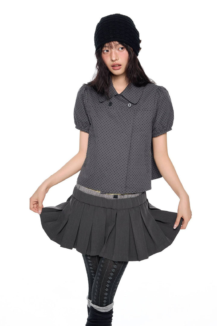 Cropped Puff Sleeve Shirt