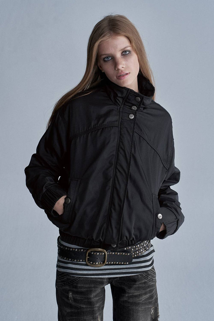 Cropped Panelled Fleece Jacket
