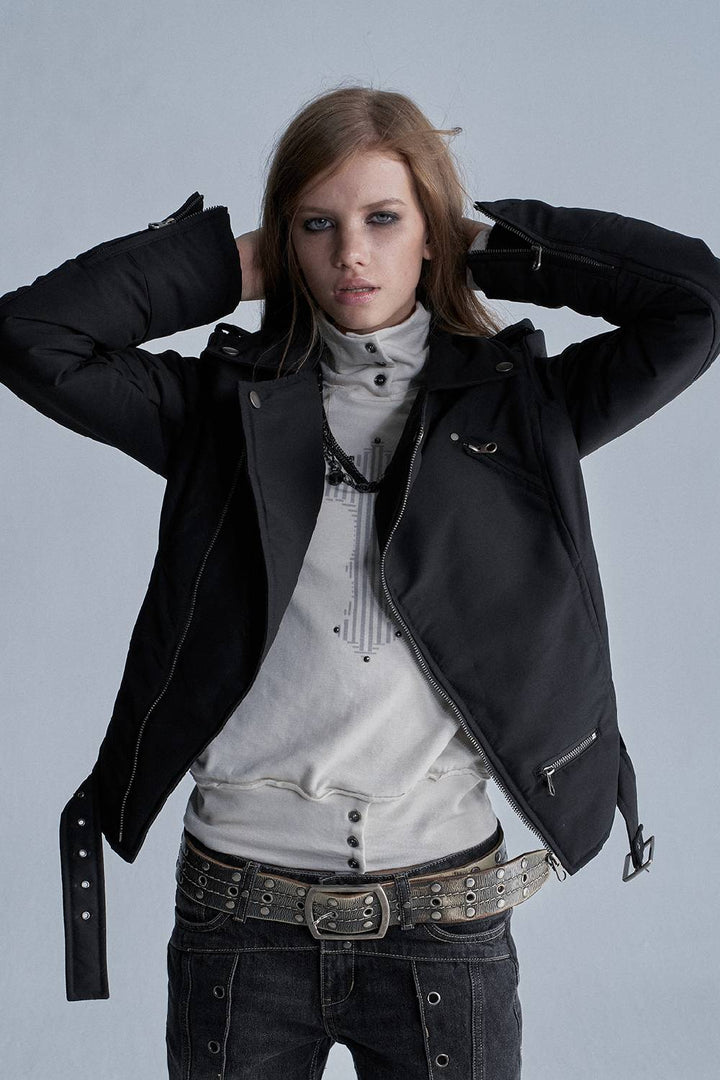 Buckle Detail Biker Jacket