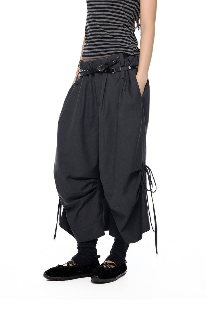 Relaxed Belt Detail Pants