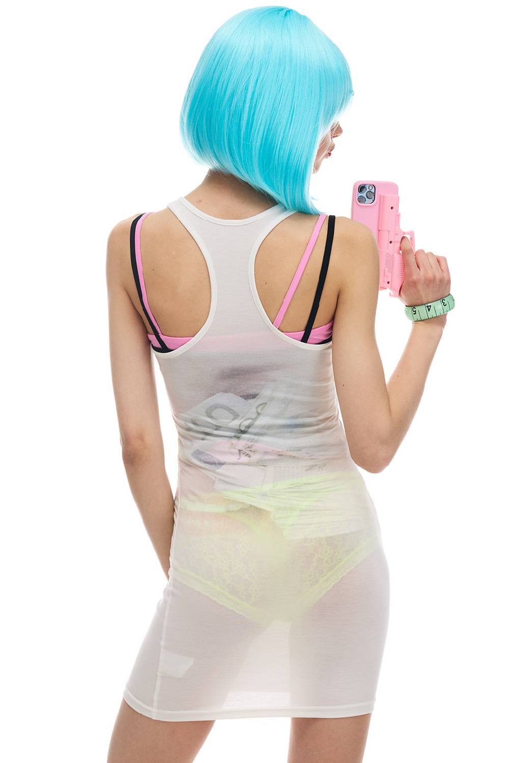 Slim Sheer Mini Dress
