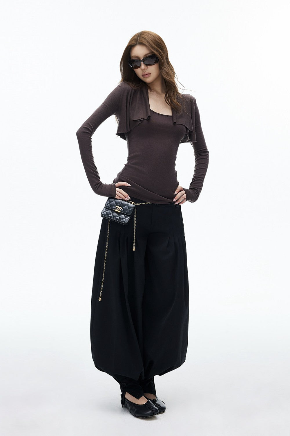 Layered Wavy Drape Shirt
