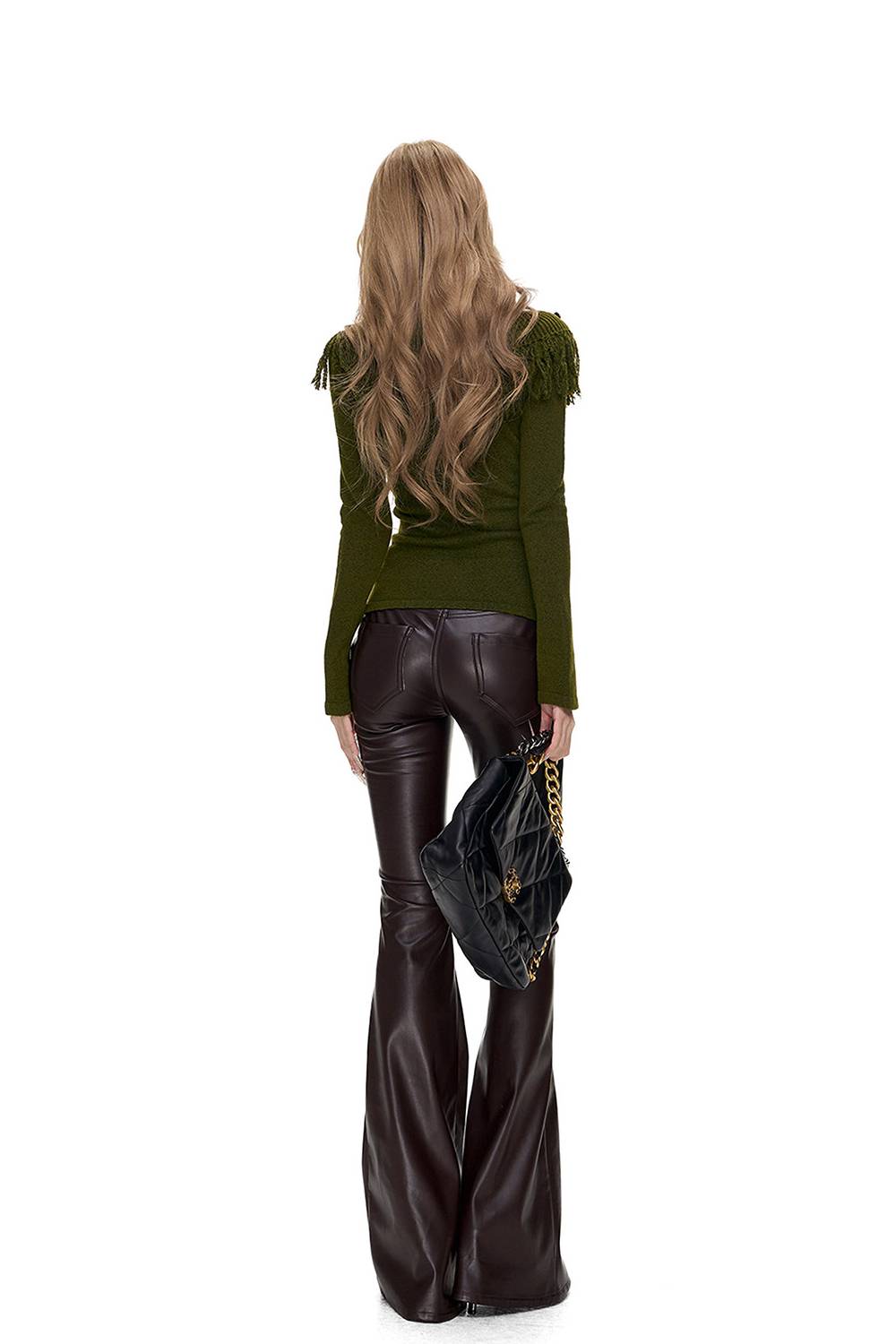 Sleek Leather Flares