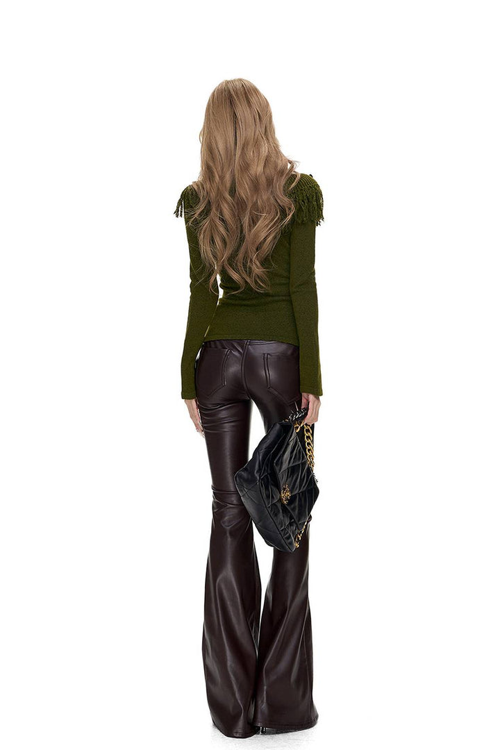 Sleek Leather Flares