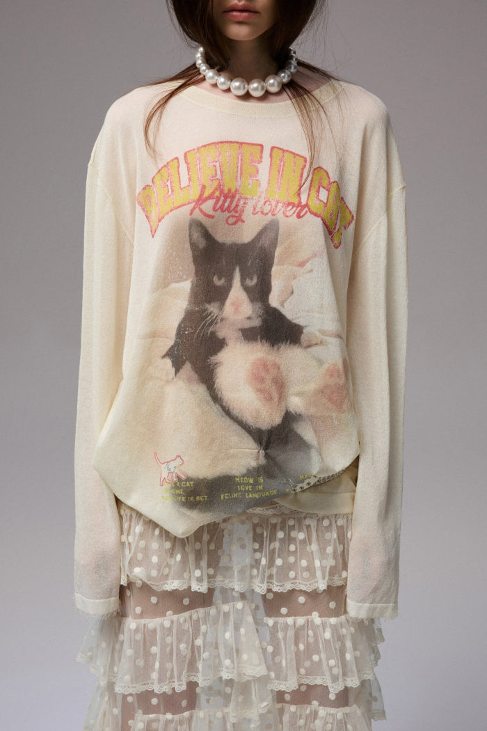Miso Sheer Cat Shirt