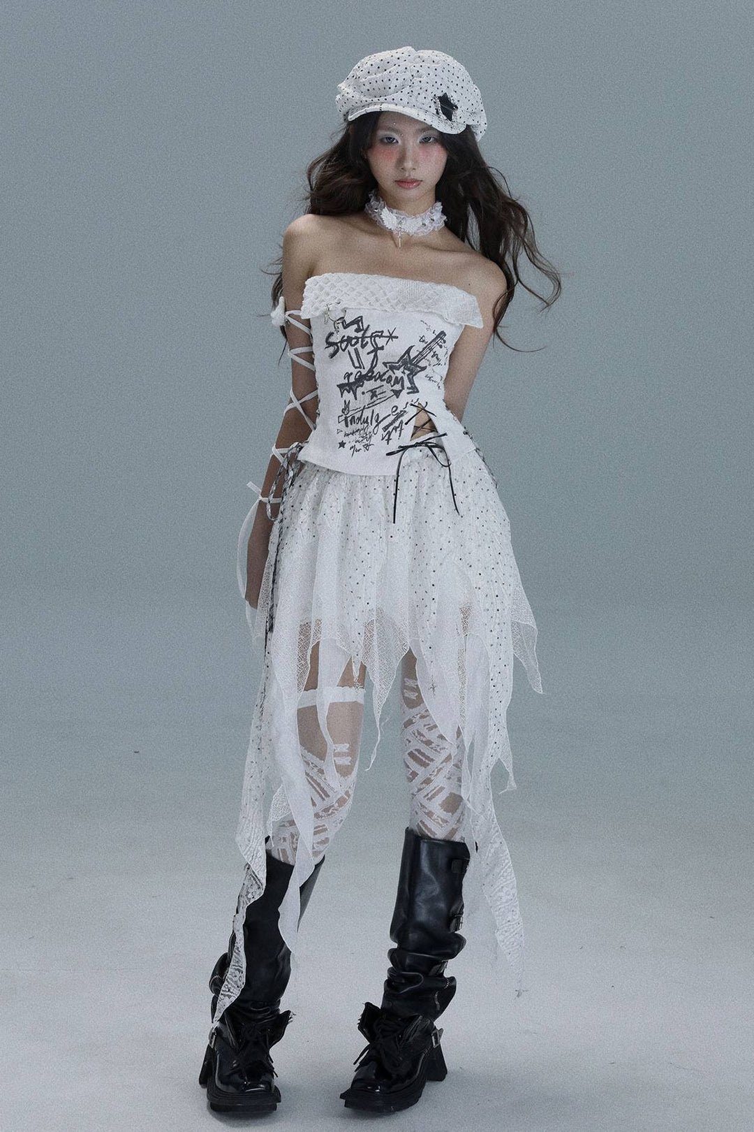 Dreamlace Layered Mini Skirt