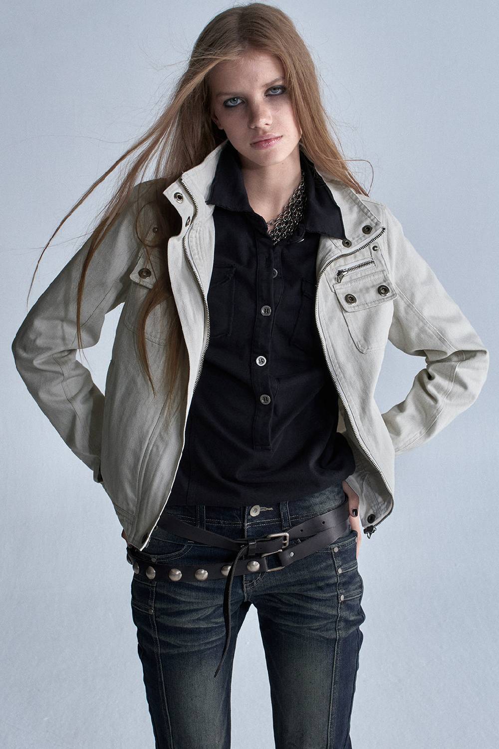 Fitted Utility Zip Jacket