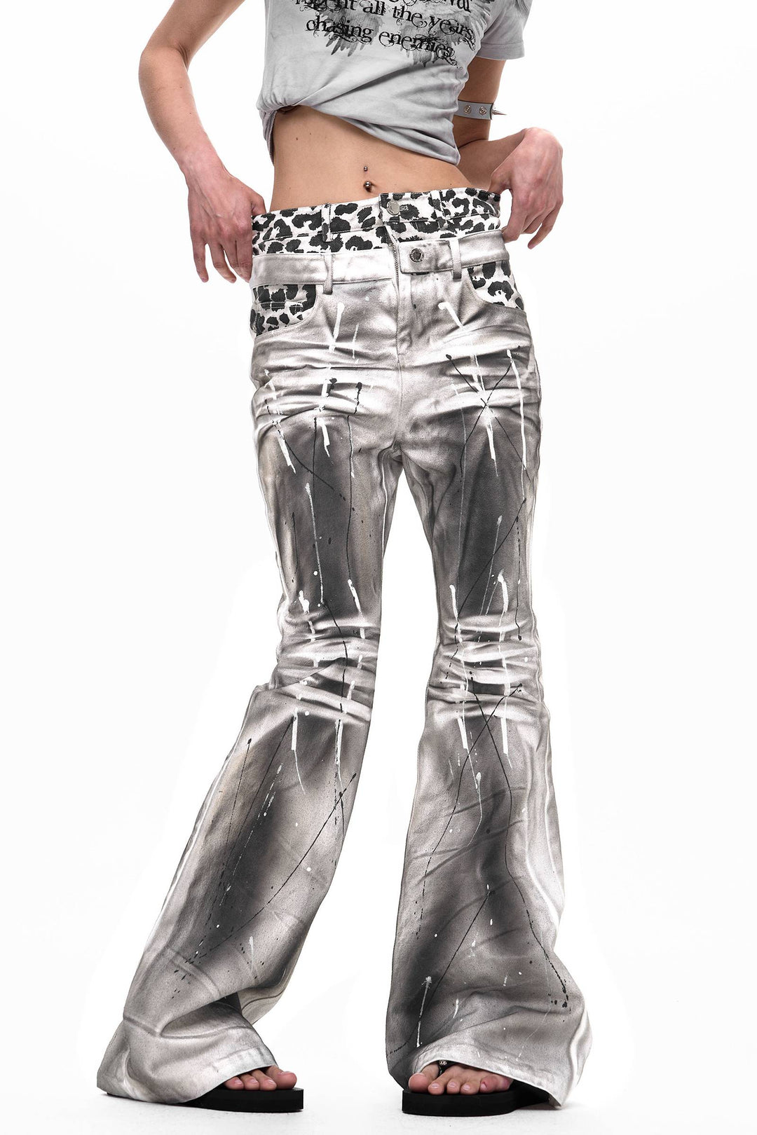 Silver Wash Flare Jeans