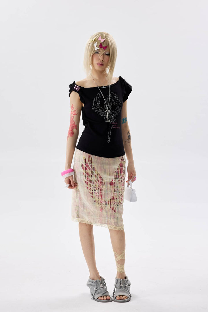 Cutout Pixie Graphic Top