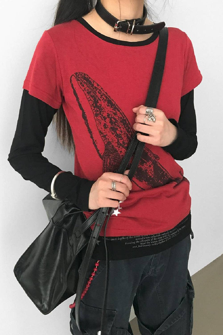 Whale Print Relaxed Tee