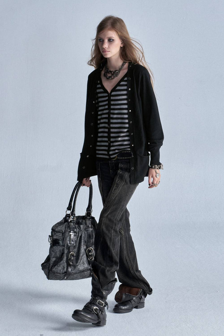 Studded Stripe Cardigan