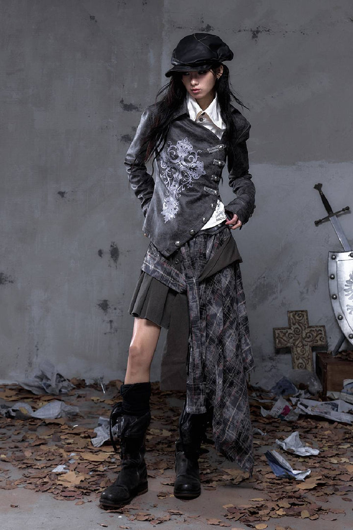 Plaid Wrap Maxi Skirt