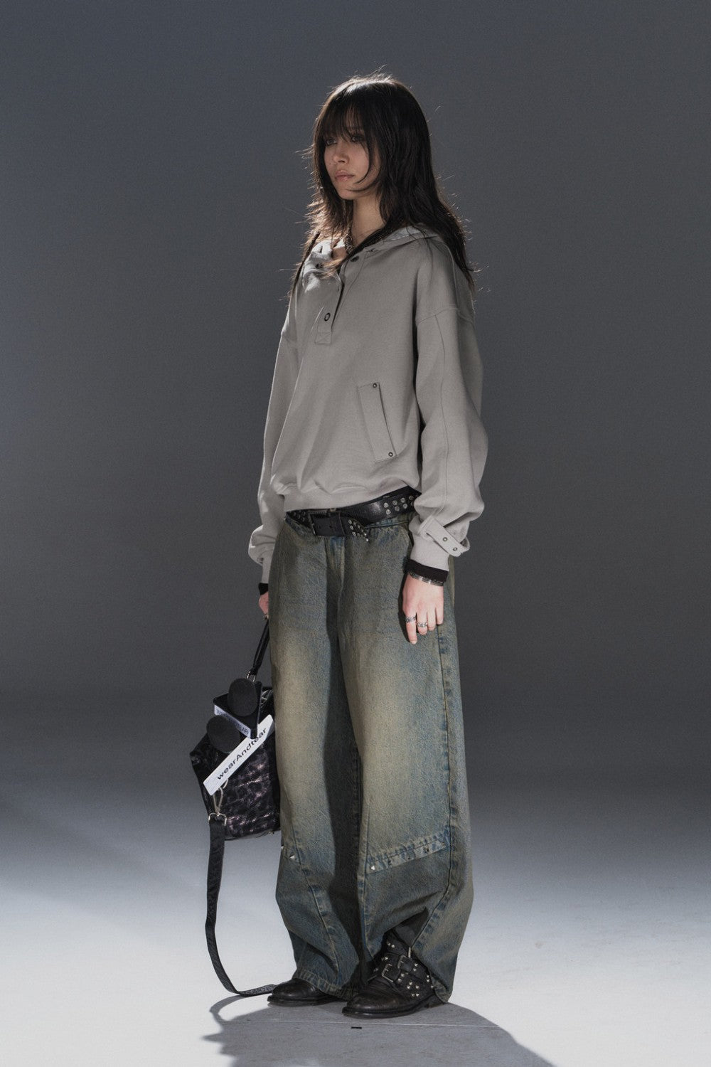 Half Leopard Stud Hoodie