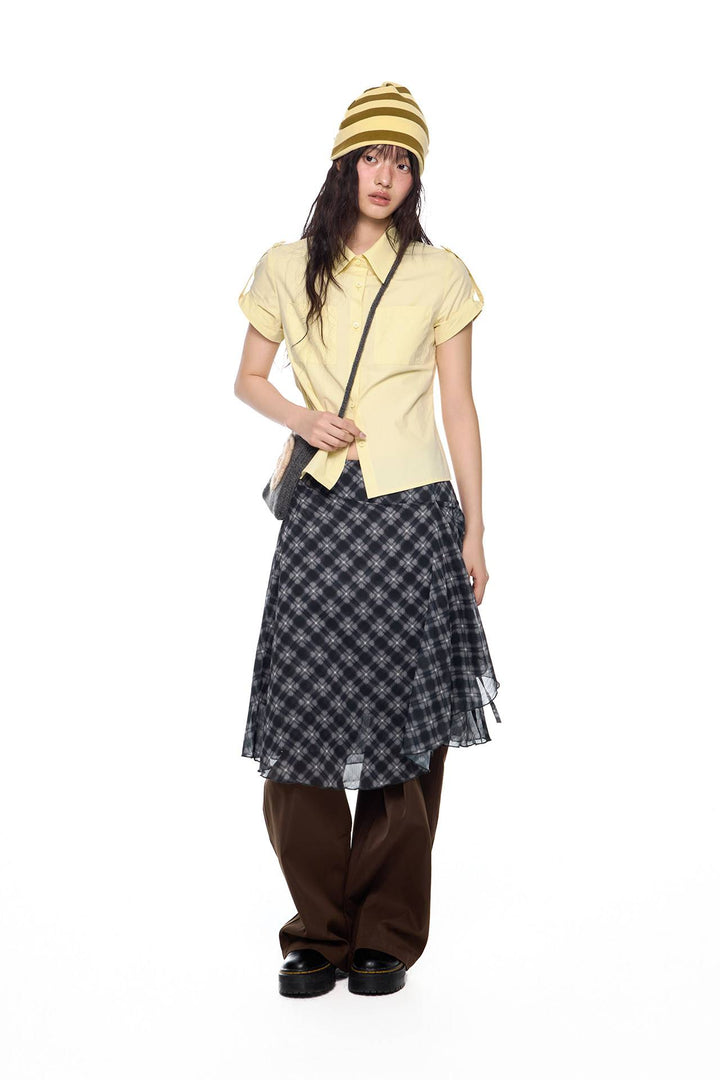 Fitted Cropped Button Shirt