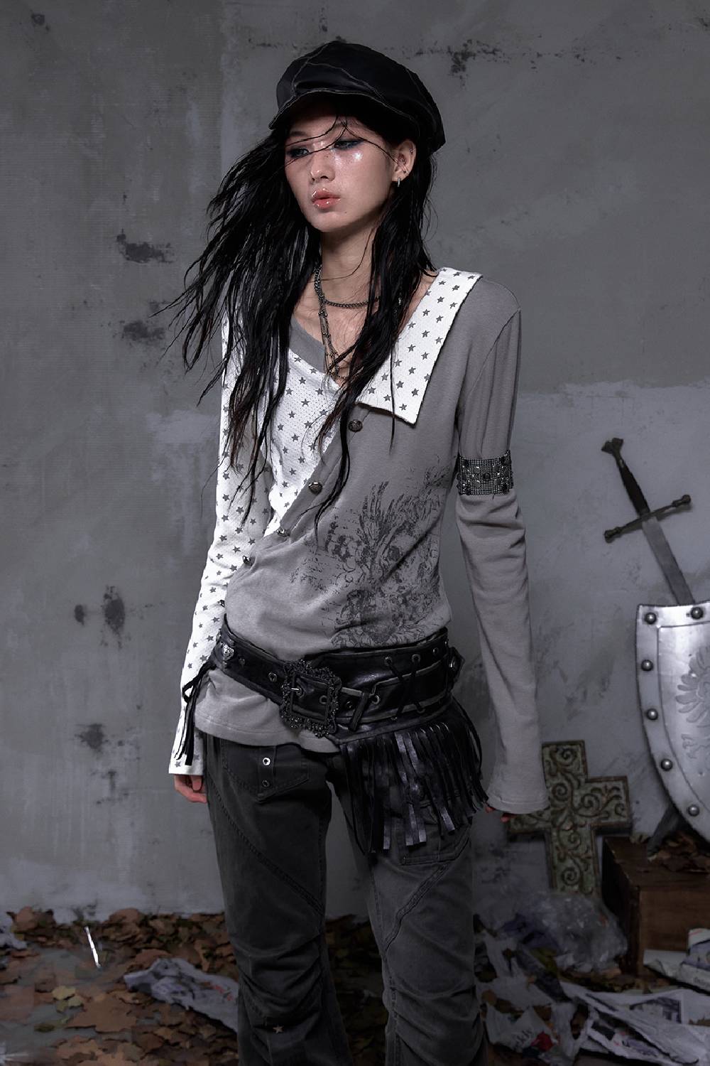 Starstripe Wrap Knit Top