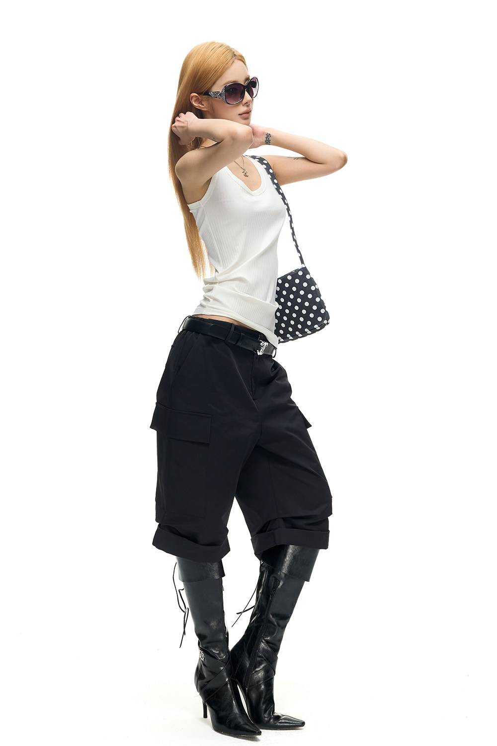 Rolled Hem Cargo Shorts