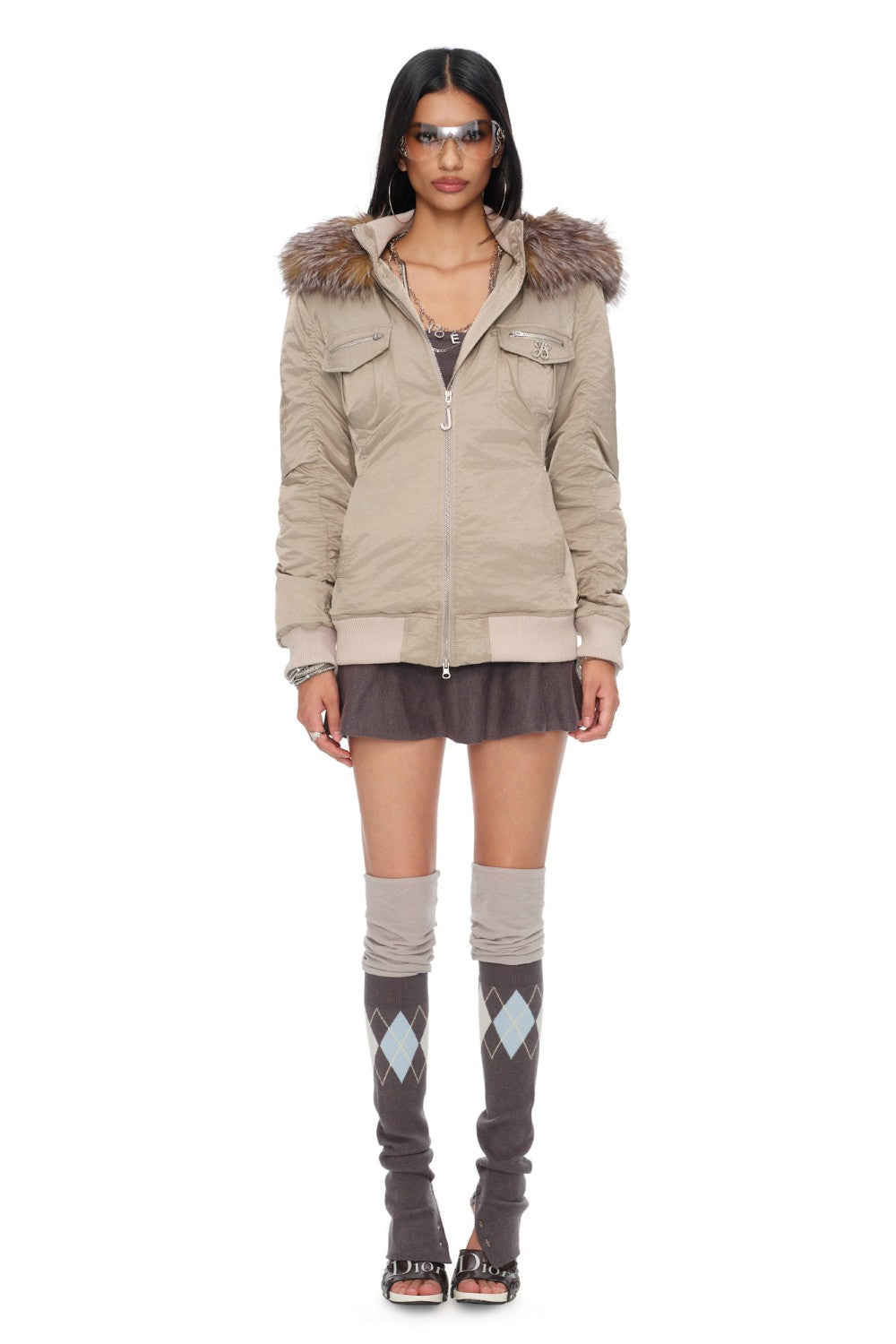 Giselle Ruched Bomber Jacket