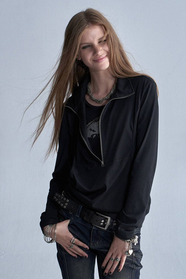 Relaxed Half Zip Top