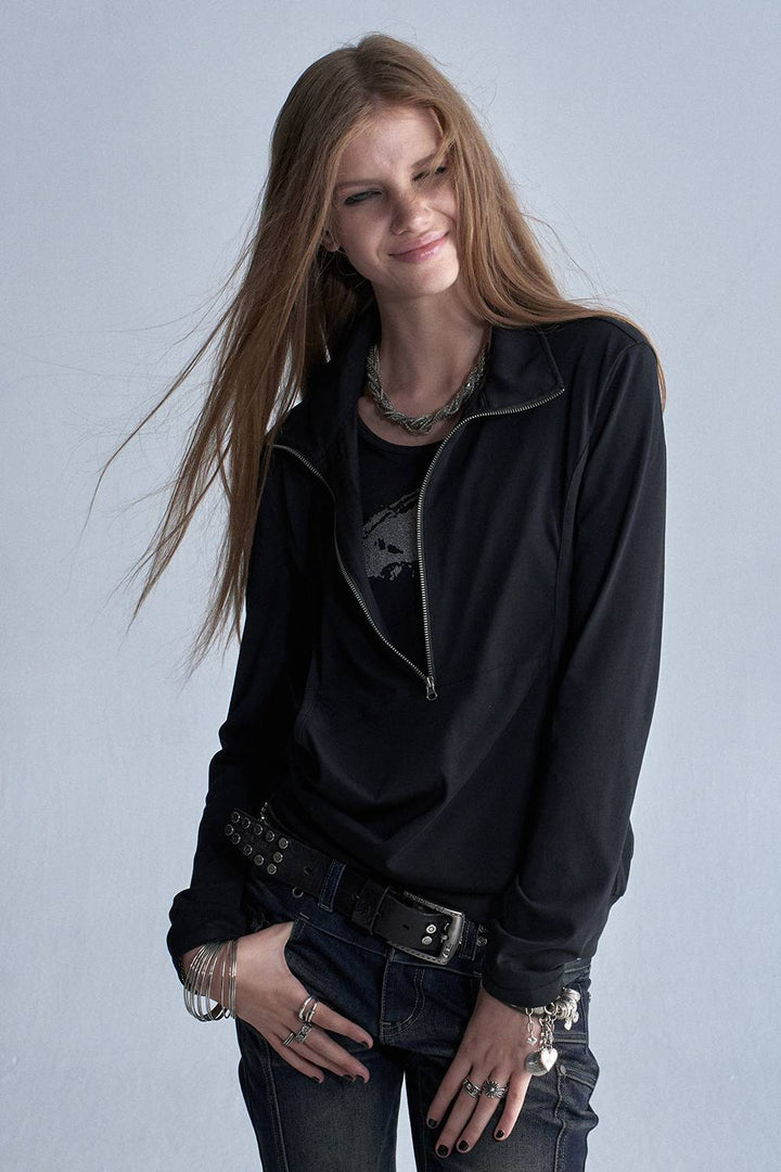 Relaxed Half Zip Top