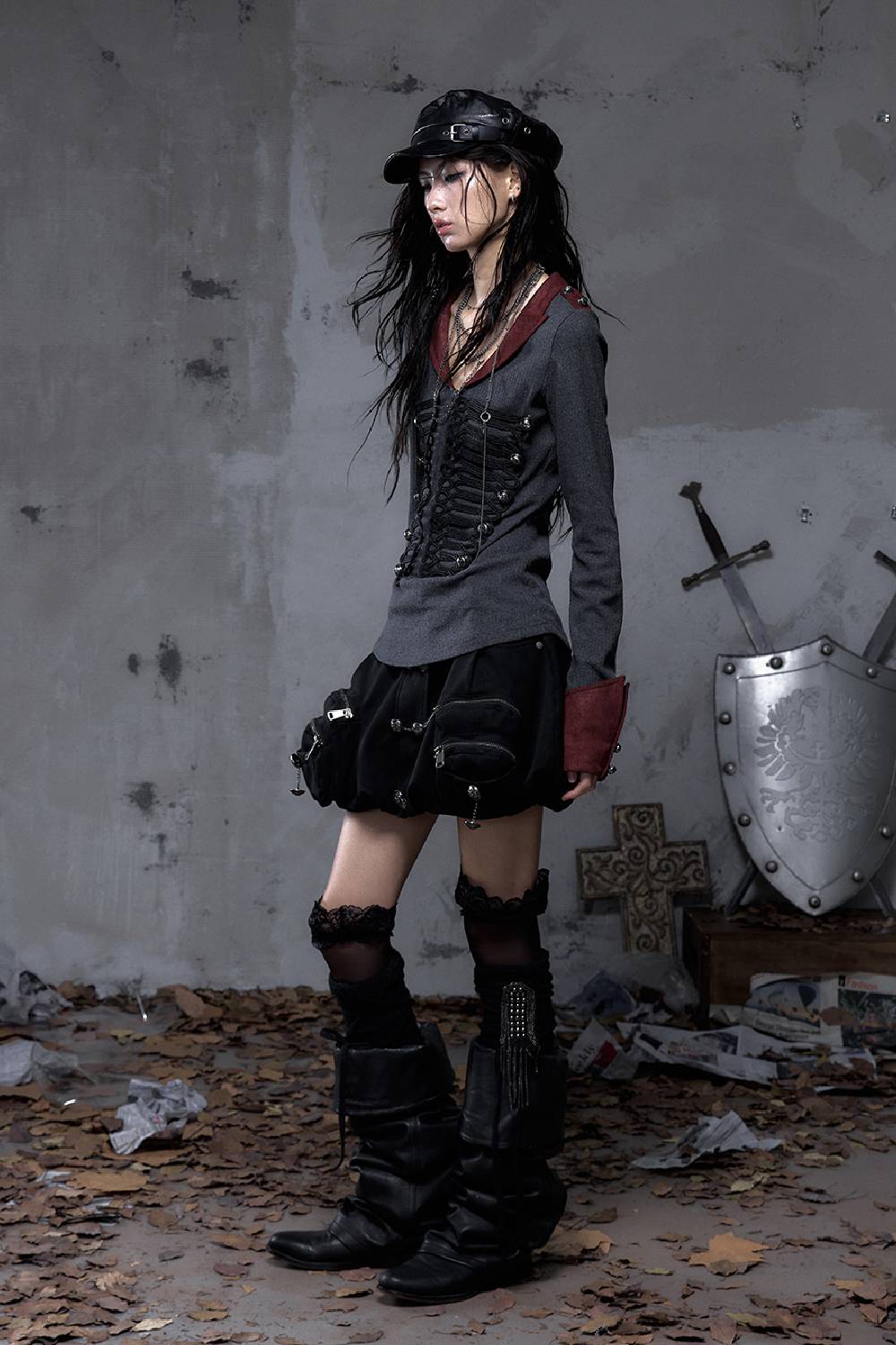 Ribbed Military Knit Top