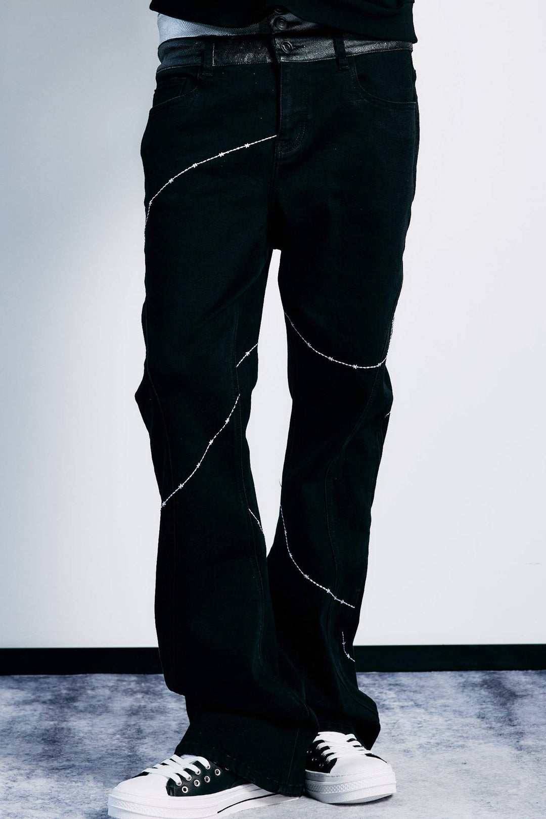 Barbed Double Waist Jeans