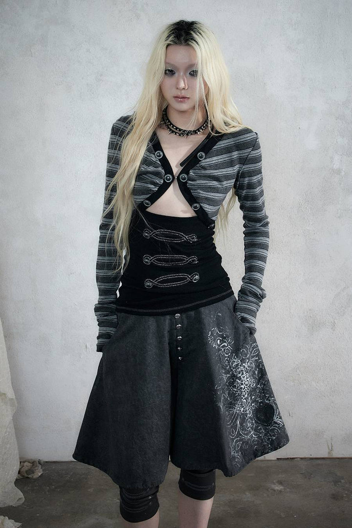 Punk Hooded Longline Top