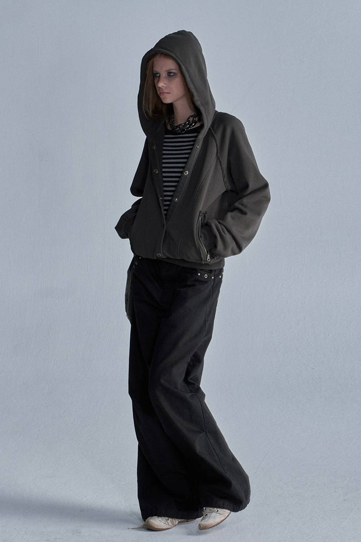 Washed Seam Hooded Jacket