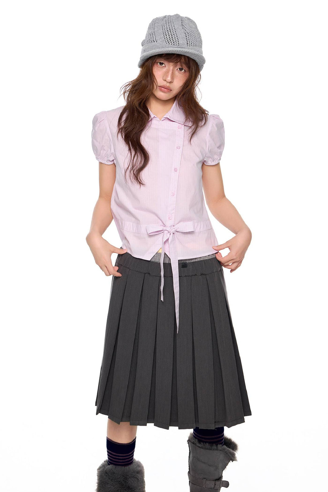 Striped Puff Sleeve Blouse