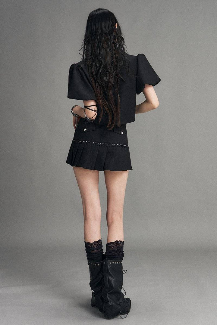 Cropped Button Detail Jacket