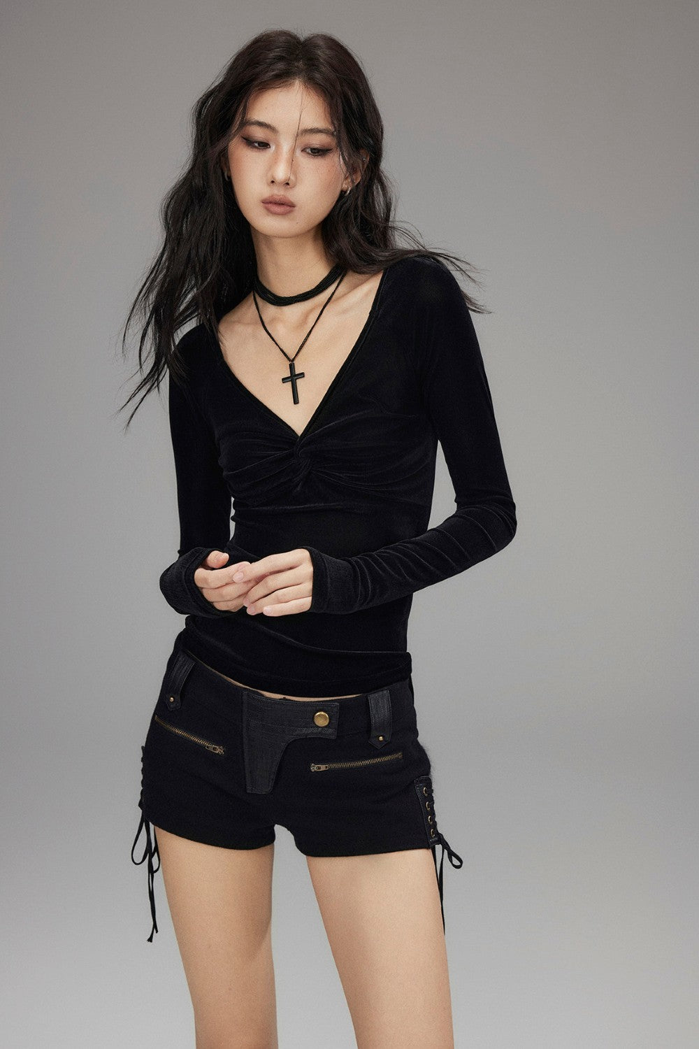 Gia Velvet Mesh Top