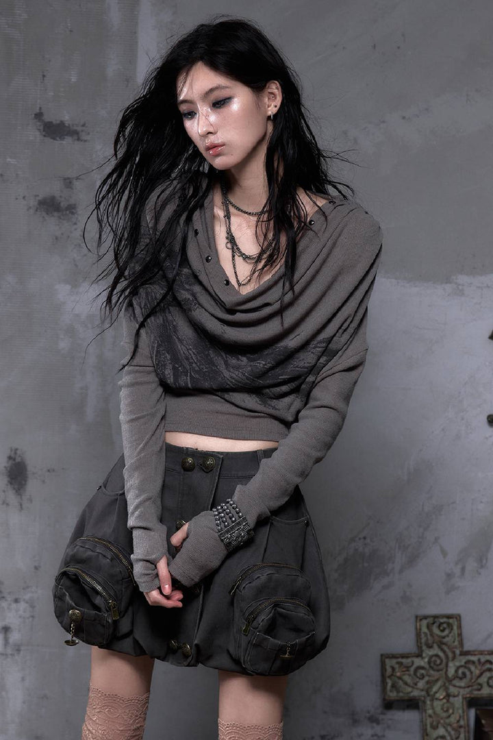 Ash Veil Hooded Top