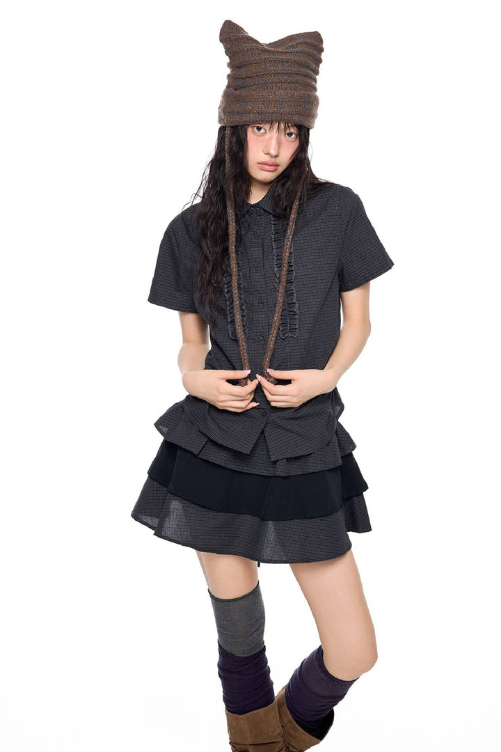 Layered Ruffle Mini Skirt