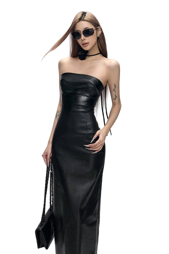 Contour Leather Maxi Dress