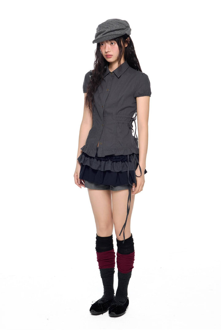 Slim Fit Button Up Top