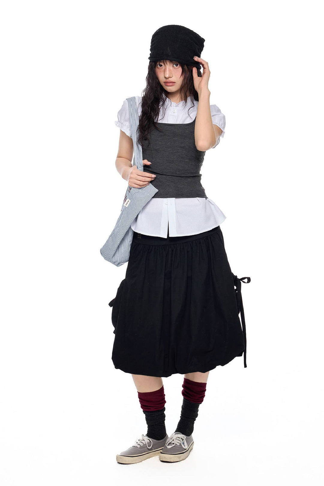 Stud Detail Balloon Skirt