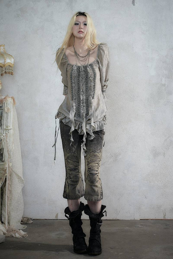 Ruffle Chiffon Tunic