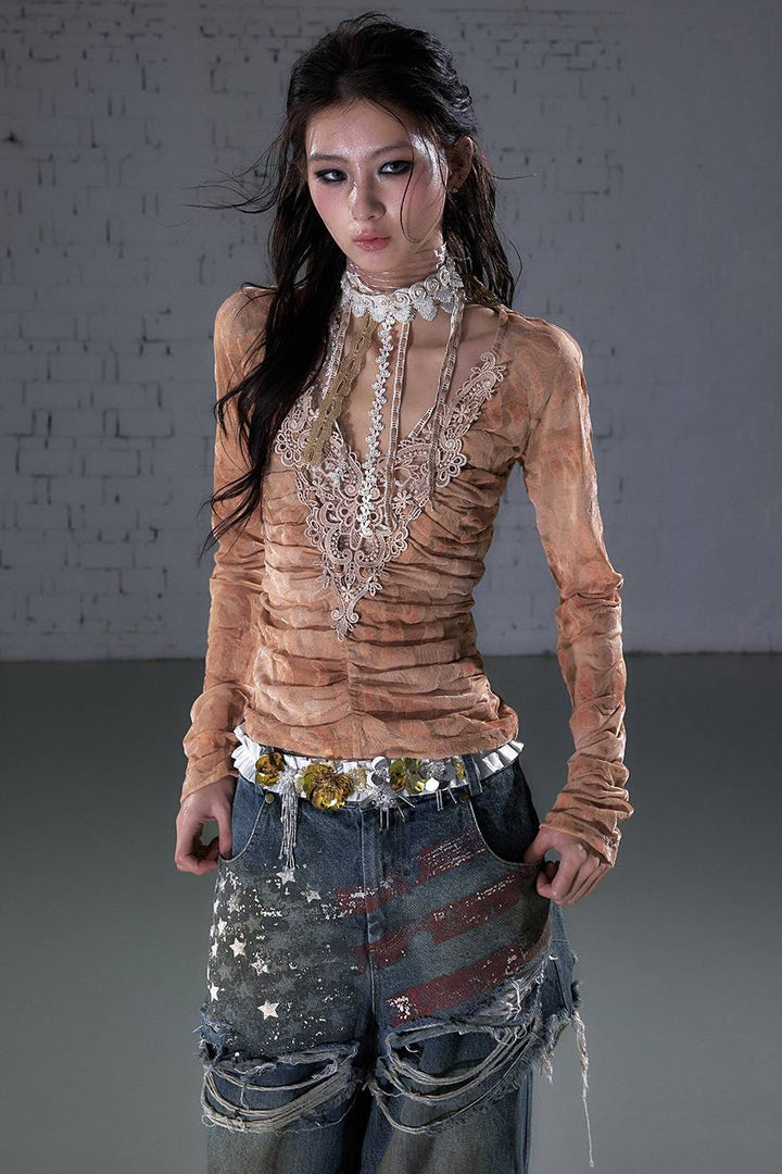 Ash Veil Mesh Top