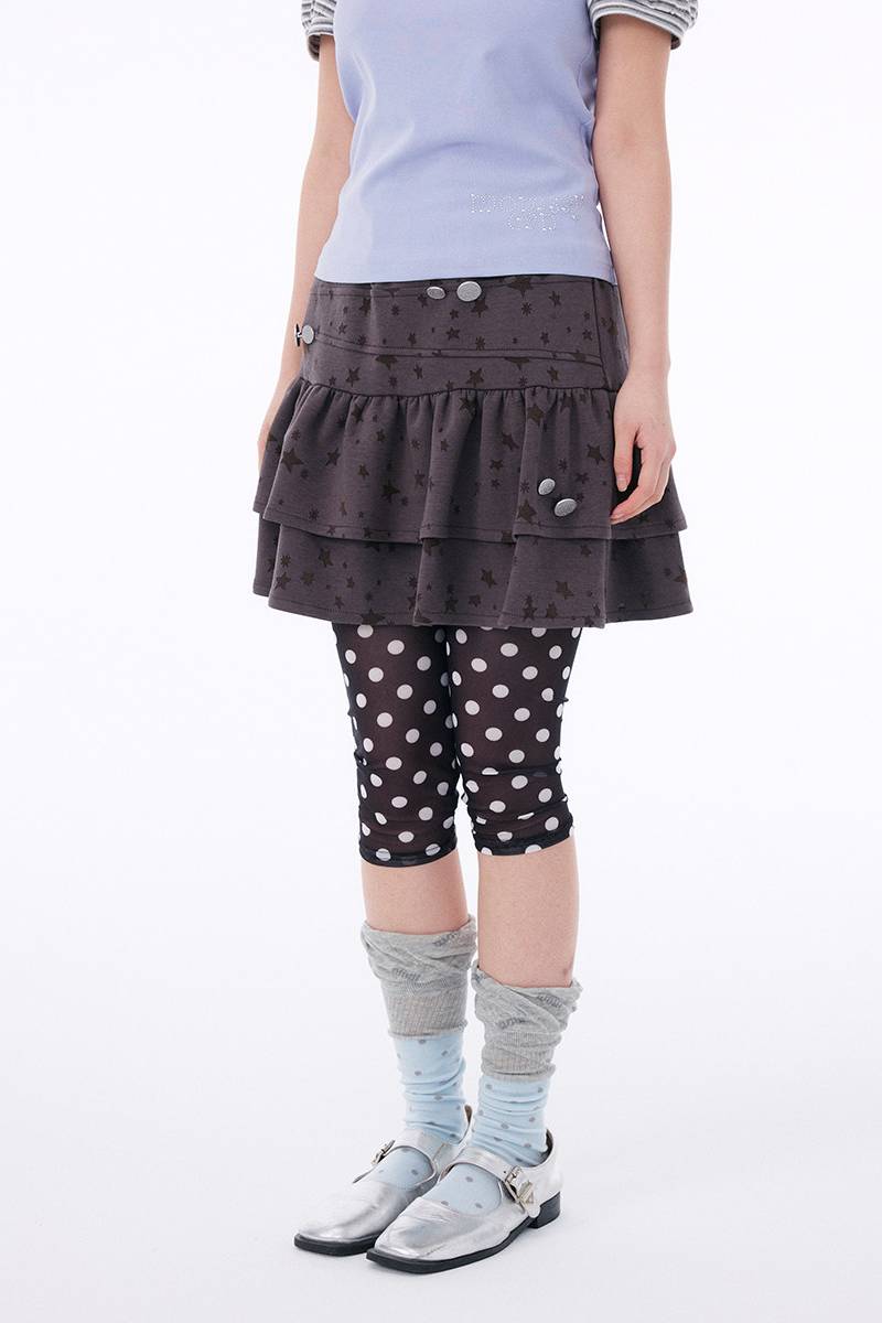 Tiered Star Print Skirt