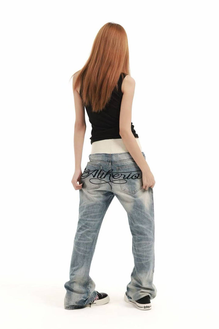 Double Waist Flared Jeans