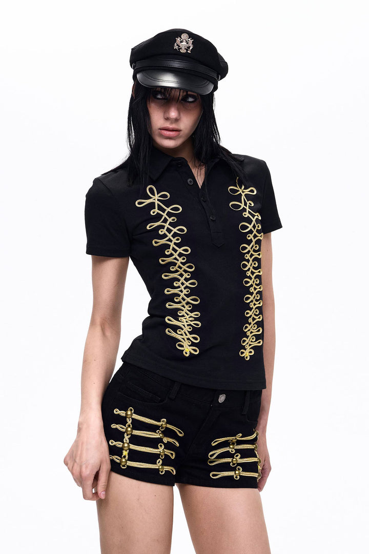 Gold Cord Polo Top
