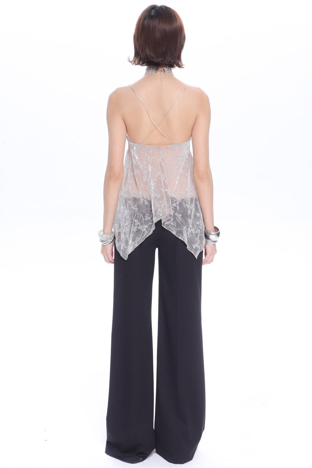 Sheer Lace Handkerchief Top