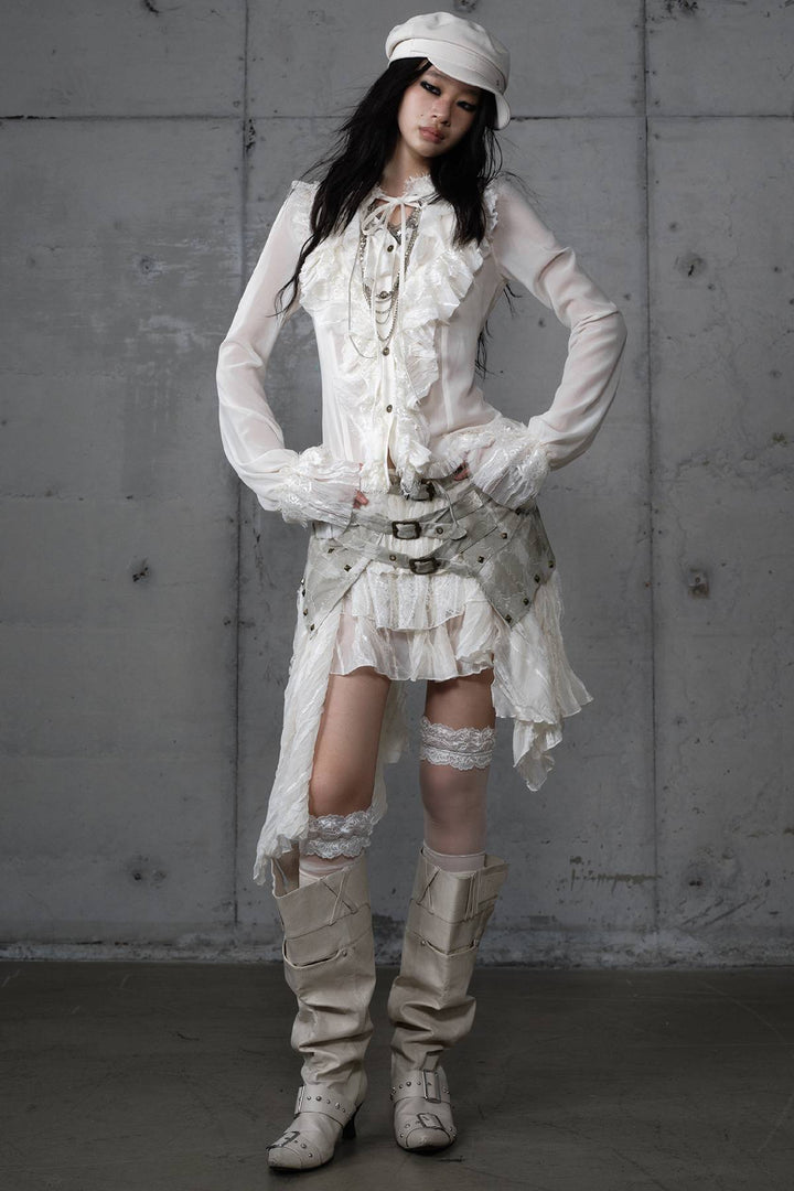 Vintage Ruffle Chiffon Blouse