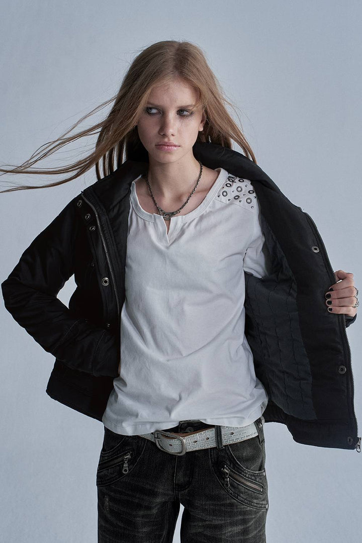Contrast Stitch Utility Jacket