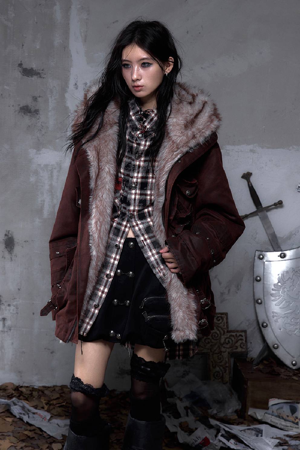 Hooded Utility Parka Coat