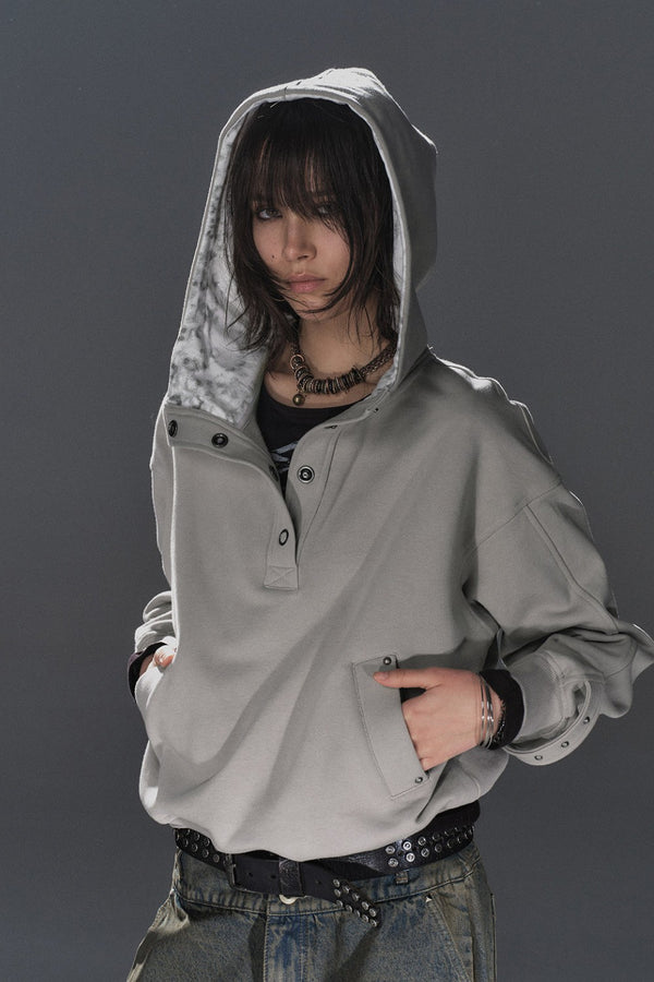 Half Leopard Stud Hoodie