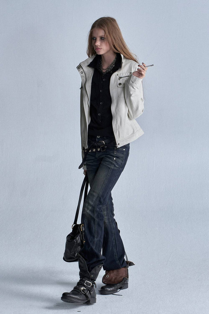 Fitted Utility Zip Jacket